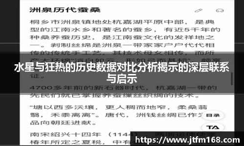 水星与狂热的历史数据对比分析揭示的深层联系与启示